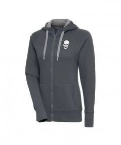 Women's Antigua Charcoal "Stone Cold" Steve Austin Victory Full-Zip Hoodie $17.10 Apparel