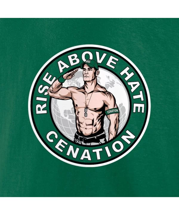 Men's Fanatics Branded Green John Cena Rise Above Hate Cenation T-Shirt $10.80 T-Shirts