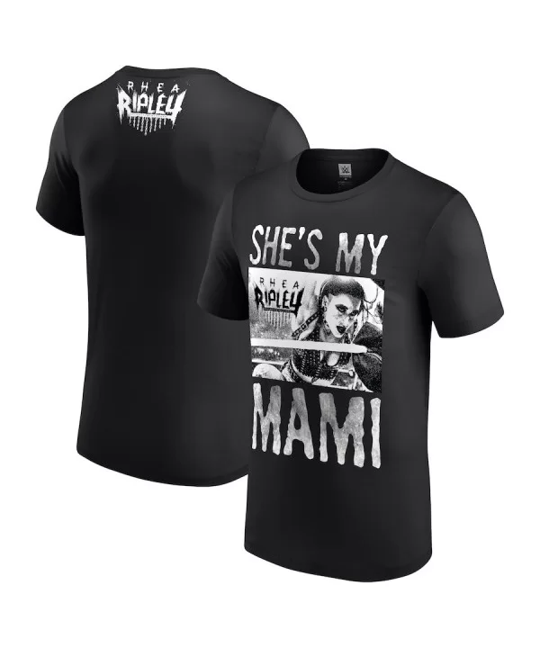 Men's Black Rhea Ripley She's My Mami T-Shirt $11.28 T-Shirts