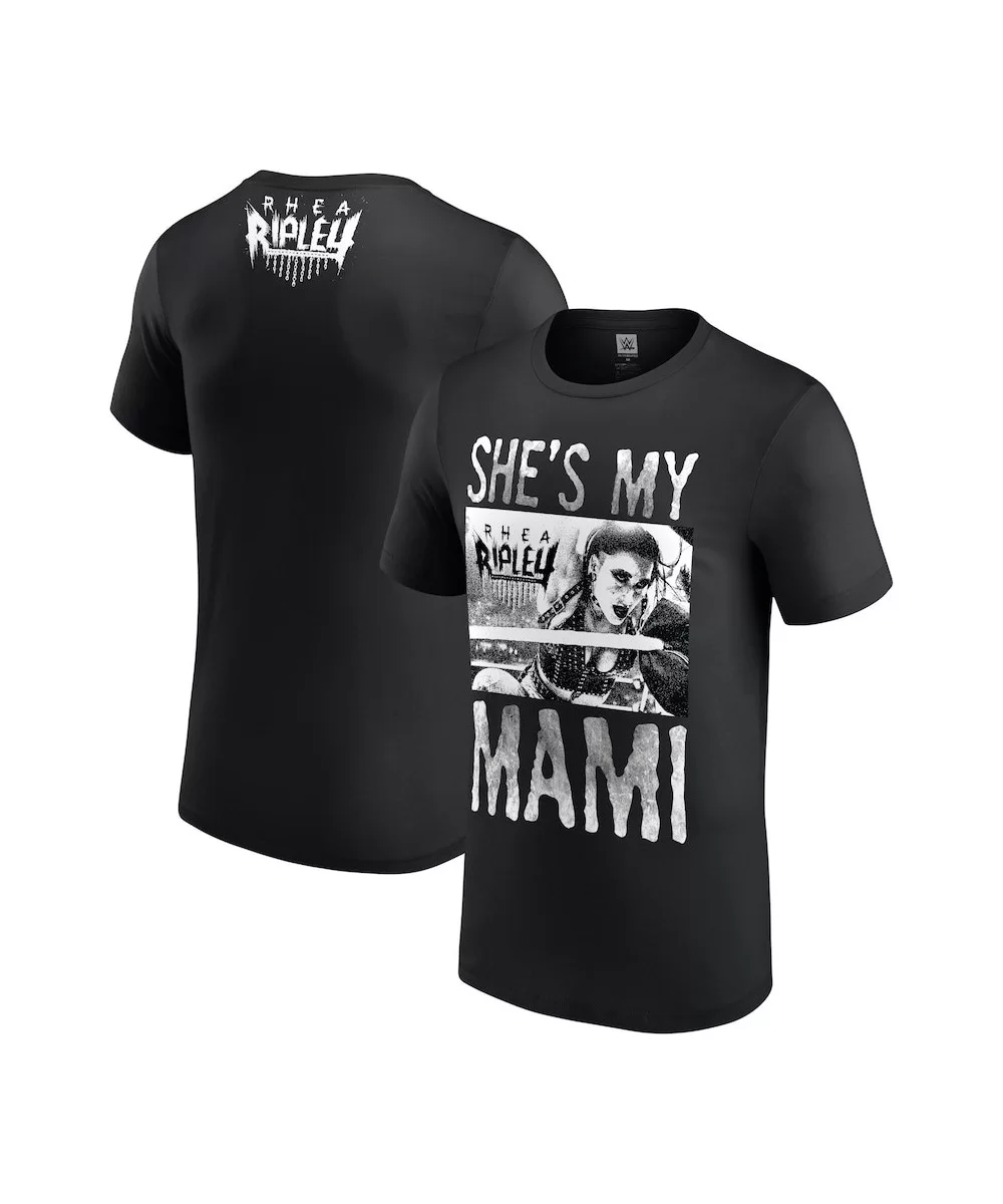 Men's Black Rhea Ripley She's My Mami T-Shirt $11.28 T-Shirts