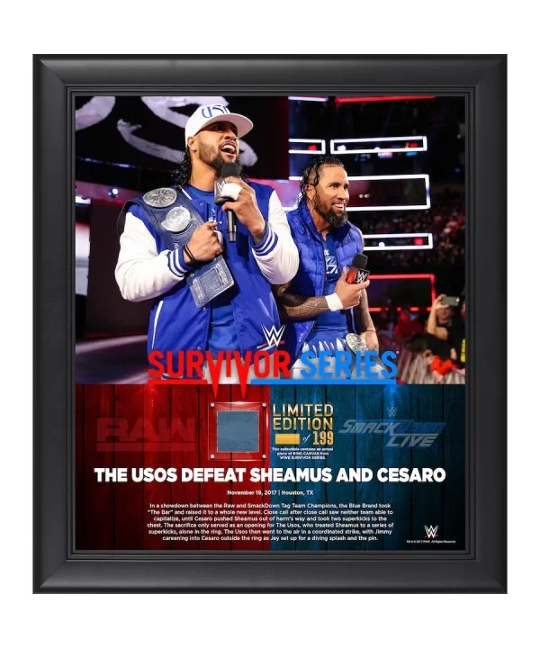 The Usos Framed 15" x 17" 2017 Survivor Series Collage with a Piece of Match-Used Canvas - Limited Edition of 199 $17.92 Home...