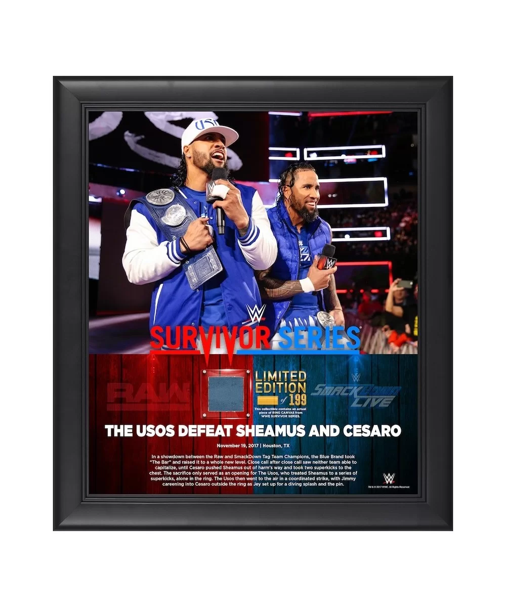 The Usos Framed 15" x 17" 2017 Survivor Series Collage with a Piece of Match-Used Canvas - Limited Edition of 199 $17.92 Home...