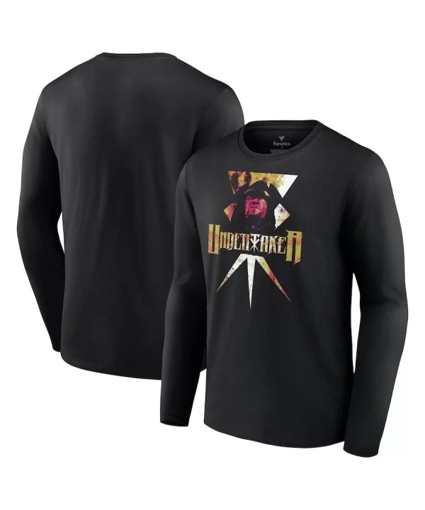 Men's Fanatics Branded Black The Undertaker Logo Long Sleeve T-Shirt $12.04 T-Shirts