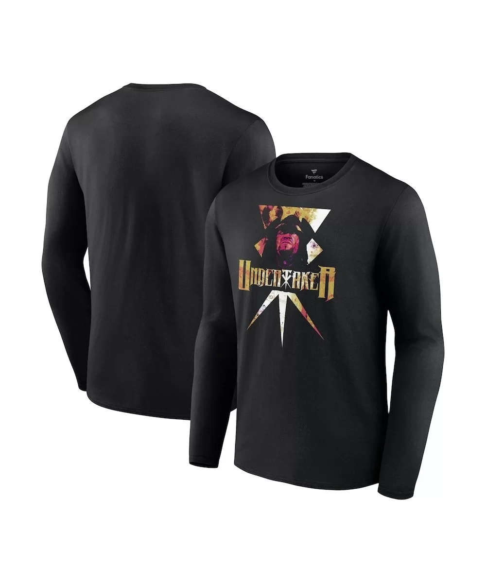 Men's Fanatics Branded Black The Undertaker Logo Long Sleeve T-Shirt $12.04 T-Shirts