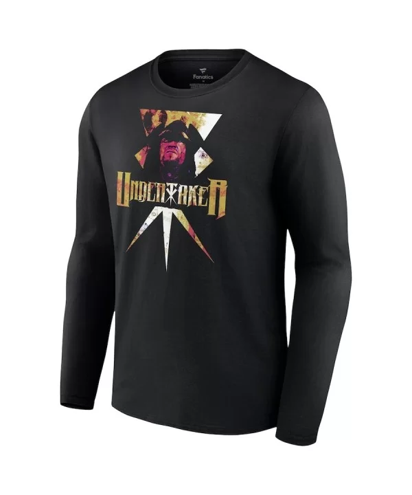 Men's Fanatics Branded Black The Undertaker Logo Long Sleeve T-Shirt $12.04 T-Shirts