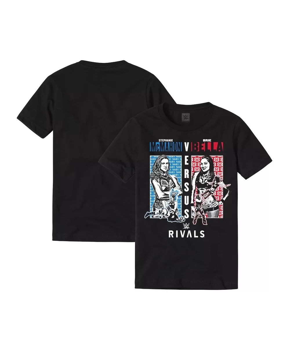 Men's Black Stephanie McMahon vs. Brie Bella WWE Rivals T-Shirt $7.44 T-Shirts