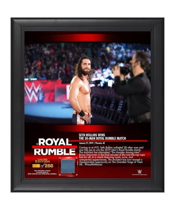 Seth "Freakin" Rollins WWE 15" x 17" 2019 Royal Rumble Collage with a Piece of Match-Used Canvas - Limited Edition of 250 $16...