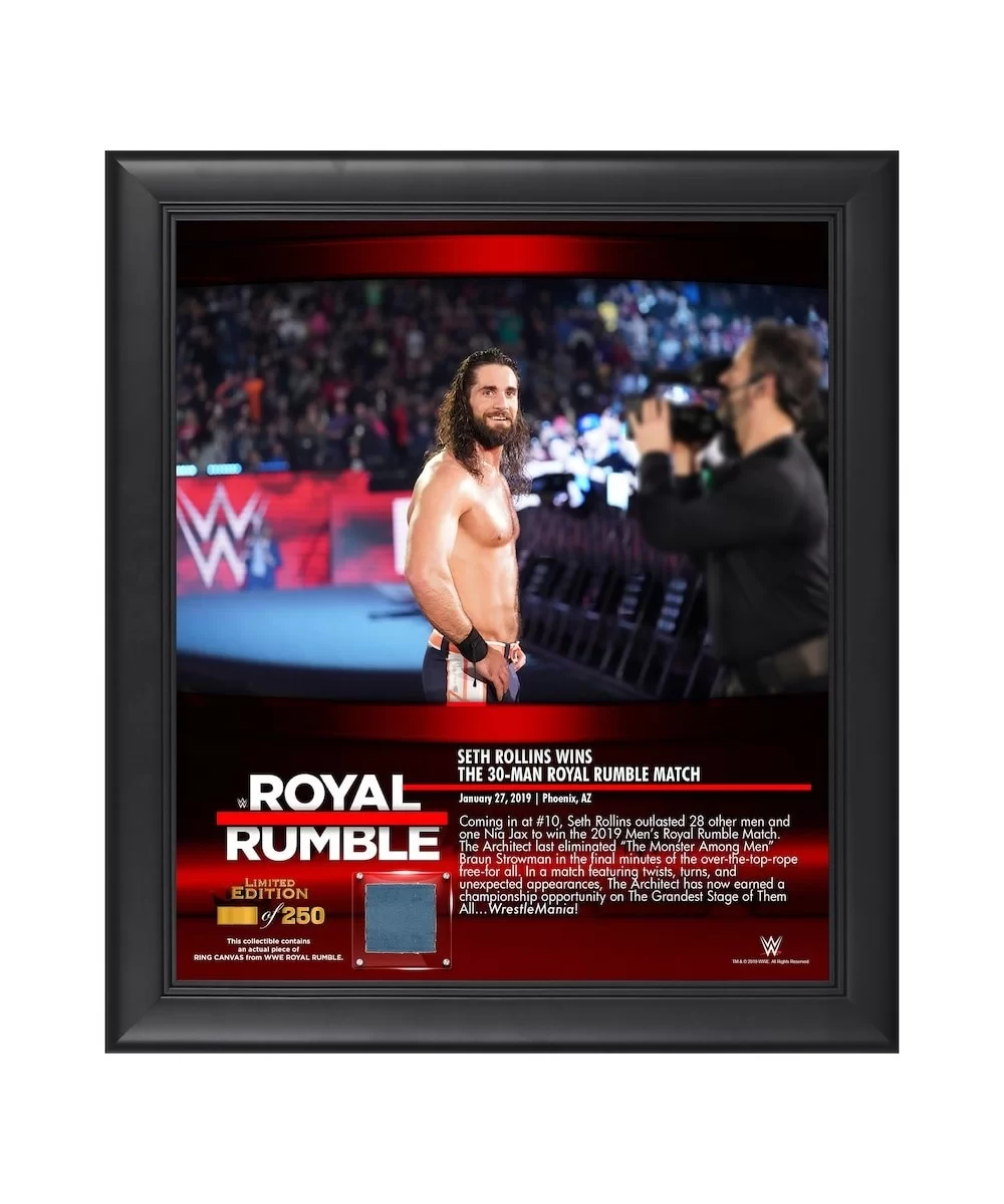 Seth "Freakin" Rollins WWE 15" x 17" 2019 Royal Rumble Collage with a Piece of Match-Used Canvas - Limited Edition of 250 $16...