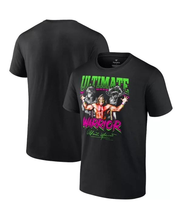 Men's Fanatics Branded Black The Ultimate Warrior Feel The Power T-Shirt $7.20 T-Shirts