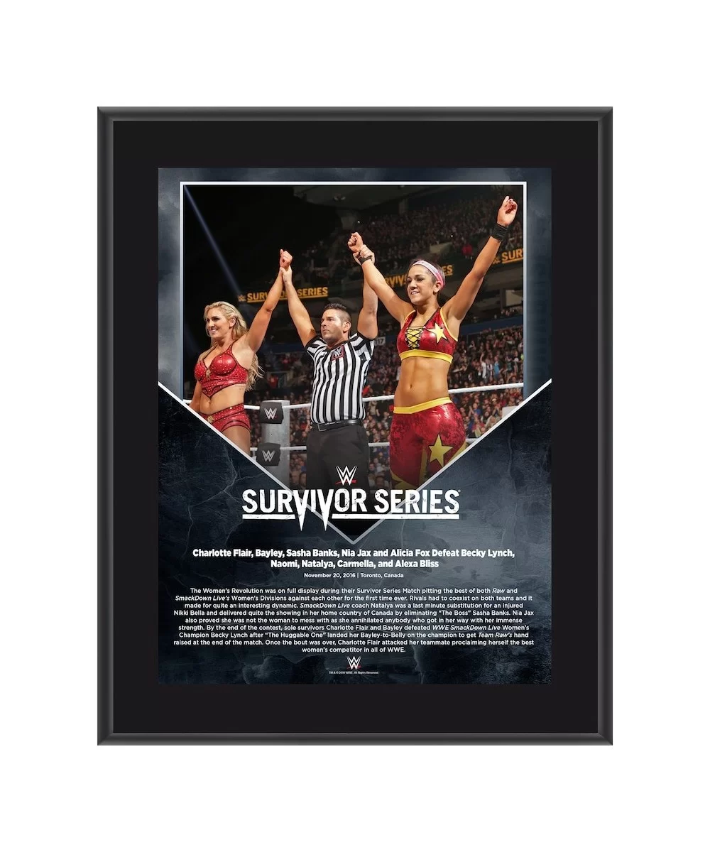 Bayley & Charlotte Flair 10.5" x 13" 2016 Survivor Series Sublimated Plaque $11.28 Collectibles