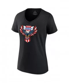 Women's Fanatics Branded Black Lacey Evans Eagle V-Neck T-Shirt $8.88 T-Shirts