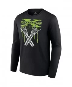 Men's Black D-Generation X Skeleton X Long Sleeve T-Shirt $11.20 T-Shirts