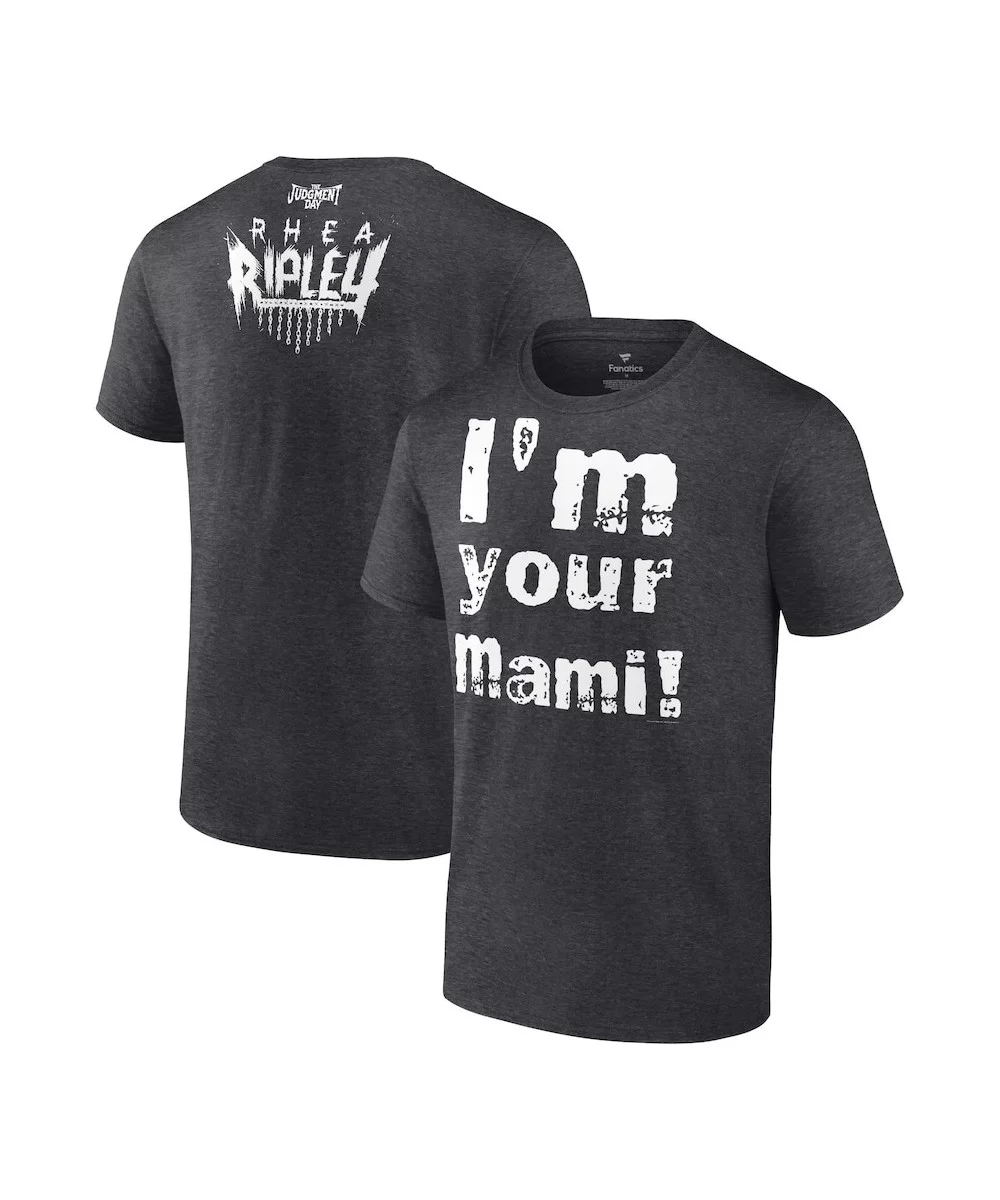 Men's Fanatics Branded Heather Charcoal Rhea Ripley I'm Your Mami T-Shirt $7.68 T-Shirts