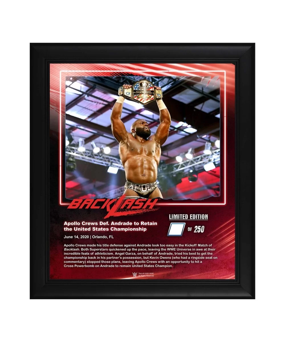 Apollo Crews WWE Framed 15" x 17" 2020 Backlash Collage - Limited Edition of 250 $19.04 Home & Office