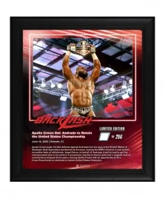 Apollo Crews WWE Framed 15" x 17" 2020 Backlash Collage - Limited Edition of 250 $19.04 Home & Office