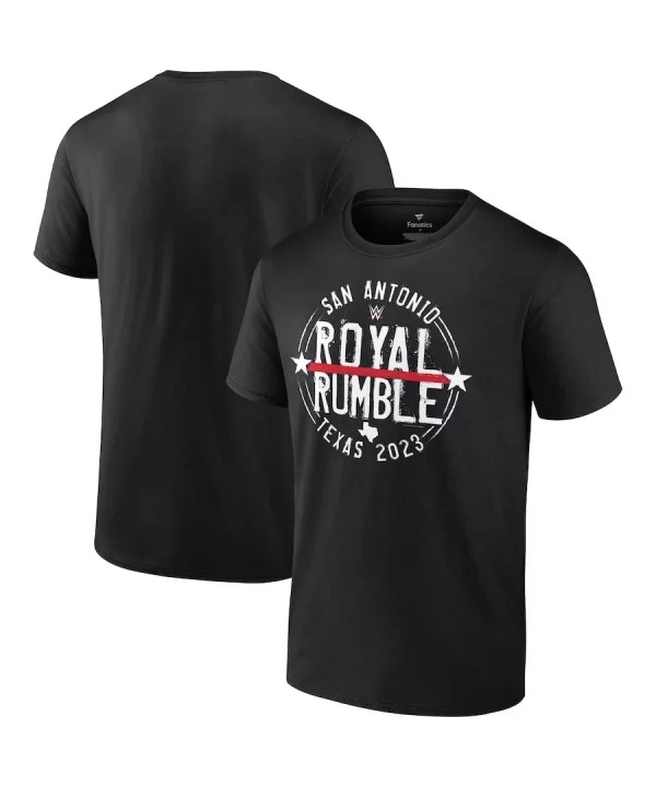 Men's Fanatics Branded Black Royal Rumble 2023 Texas Logo T-Shirt $9.60 T-Shirts