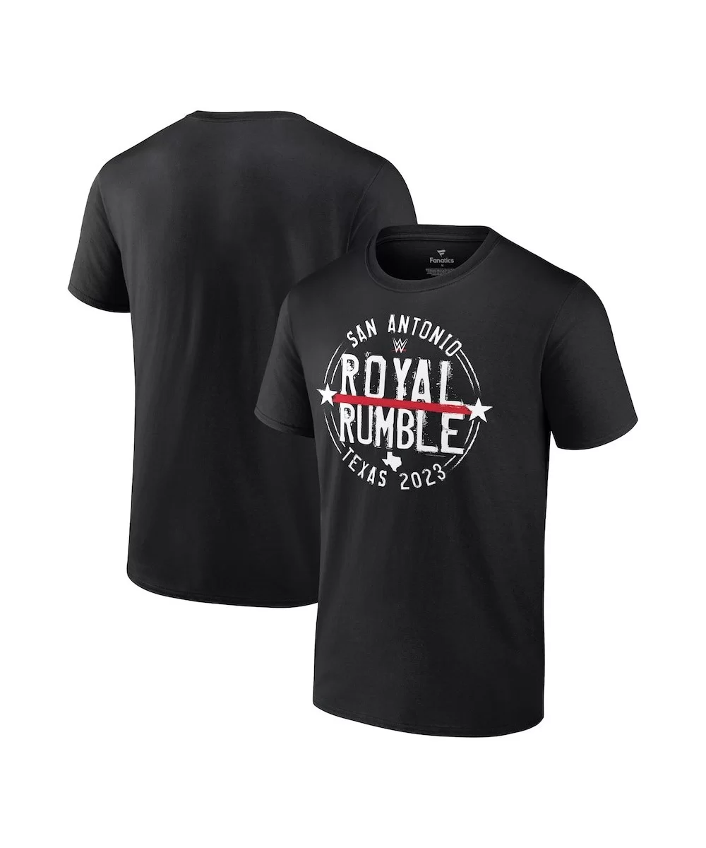 Men's Fanatics Branded Black Royal Rumble 2023 Texas Logo T-Shirt $9.60 T-Shirts