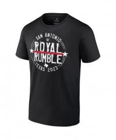 Men's Fanatics Branded Black Royal Rumble 2023 Texas Logo T-Shirt $9.60 T-Shirts