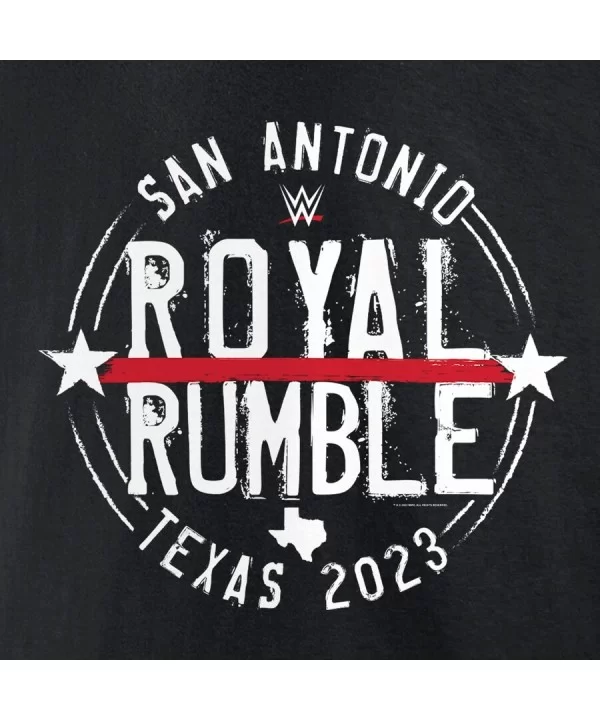 Women's Fanatics Branded Black Royal Rumble 2023 Texas Logo V-Neck T-Shirt $11.04 T-Shirts