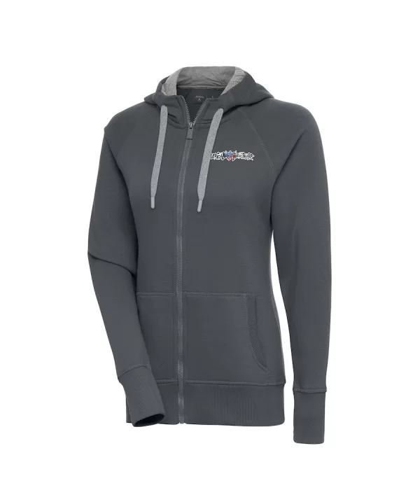 Women's Antigua Charcoal Cody Rhodes Victory Full-Zip Hoodie $19.80 Apparel