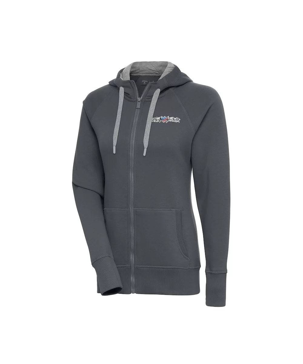 Women's Antigua Charcoal Cody Rhodes Victory Full-Zip Hoodie $19.80 Apparel