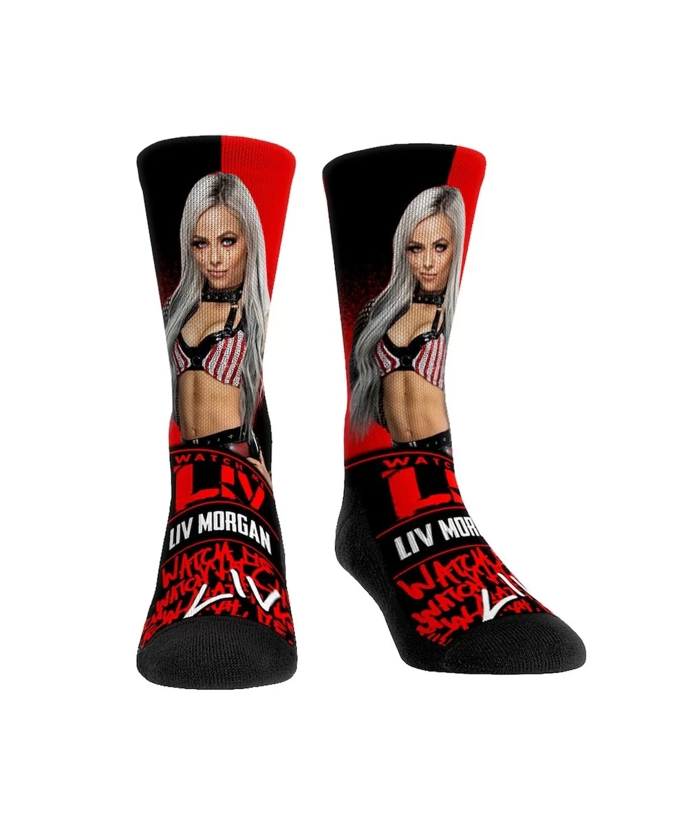 Unisex Rock Em Socks Liv Morgan Stare Down Crew Socks $4.92 Apparel