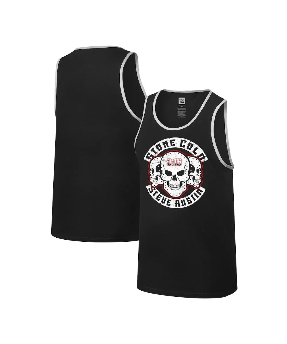 Men's Black "Stone Cold" Steve Austin 3:16 Skull Tank Top $11.28 Apparel