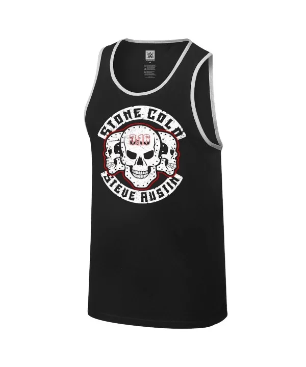 Men's Black "Stone Cold" Steve Austin 3:16 Skull Tank Top $11.28 Apparel