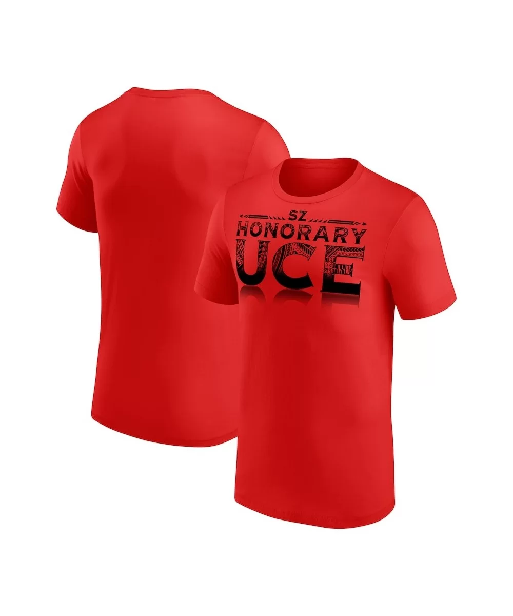 Men's Red Sami Zayn Honorary Uce T-Shirt $5.12 T-Shirts