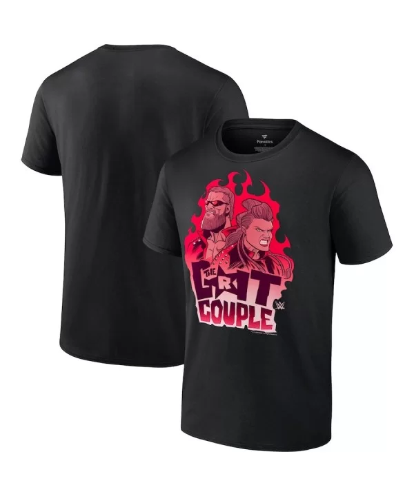 Men's Fanatics Branded Black Edge & Beth Phoenix Grit Couple T-Shirt $8.40 T-Shirts