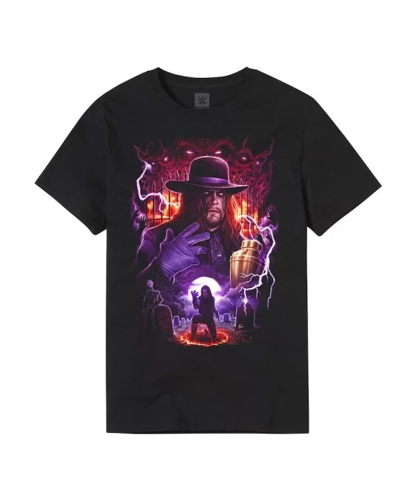 Men's Black The Undertaker Hell's Gate T-Shirt $8.40 T-Shirts