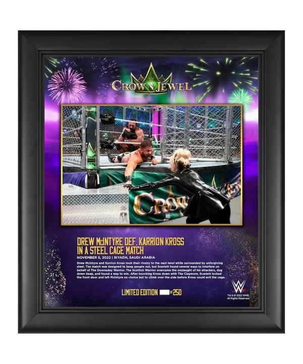 Drew McIntyre Framed 15" x 17" 2022 Crown Jewel Collage - Limited Edition of 250 $26.88 Home & Office