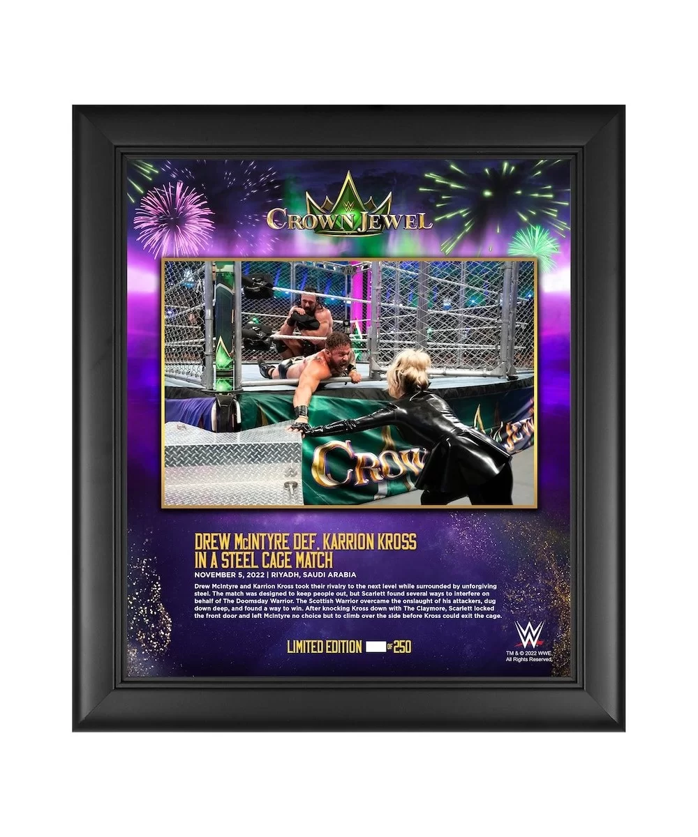 Drew McIntyre Framed 15" x 17" 2022 Crown Jewel Collage - Limited Edition of 250 $26.88 Home & Office