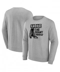 Men's Fanatics Branded Heather Gray Andre the Giant Eighth Wonder Of The World Pullover Sweatshirt $16.80 Apparel