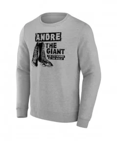 Men's Fanatics Branded Heather Gray Andre the Giant Eighth Wonder Of The World Pullover Sweatshirt $16.80 Apparel