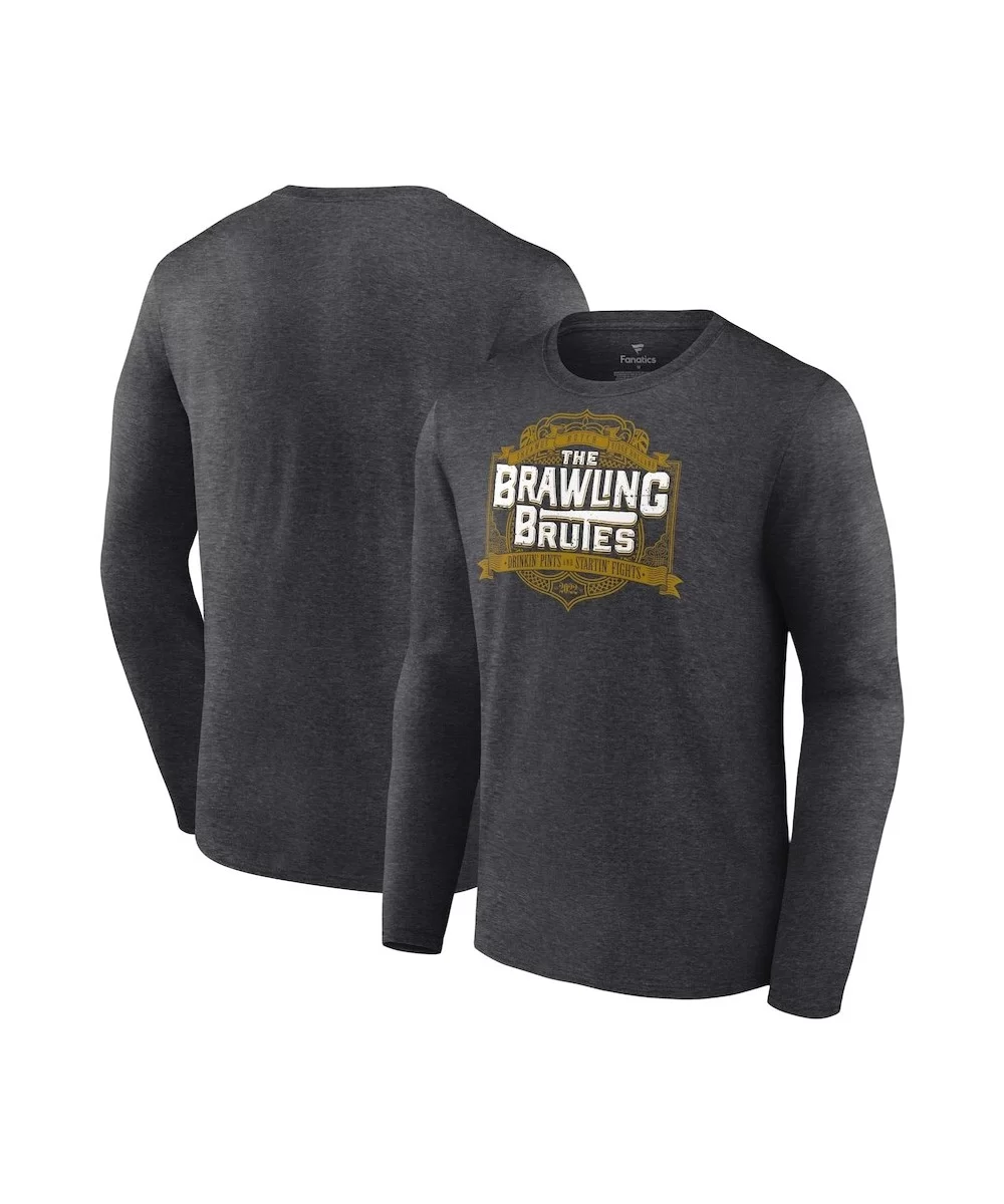 Men's Fanatics Branded Charcoal The Brawling Brutes Drinkin' Pints & Startin' Fights Long Sleeve T-Shirt $9.80 T-Shirts