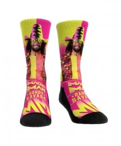 Unisex Rock Em Socks "Macho Man" Randy Savage Stare Down Crew Socks $5.88 Apparel