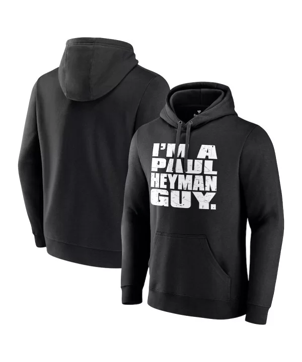 Men's Fanatics Branded Black Paul Heyman I'm A Paul Heyman Guy Pullover Hoodie $18.40 Apparel