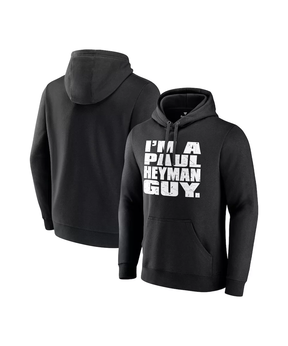 Men's Fanatics Branded Black Paul Heyman I'm A Paul Heyman Guy Pullover Hoodie $18.40 Apparel