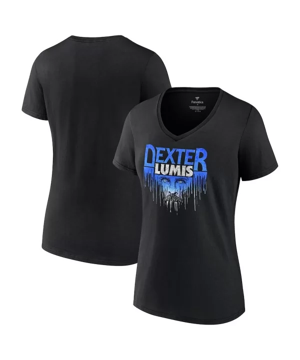 Women's Fanatics Branded Black Dexter Lumis Stare V-Neck T-Shirt $8.88 T-Shirts