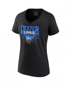 Women's Fanatics Branded Black Dexter Lumis Stare V-Neck T-Shirt $8.88 T-Shirts