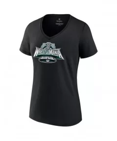 Women's Fanatics Branded Black WrestleMania 40 V-Neck T-Shirt $11.76 T-Shirts