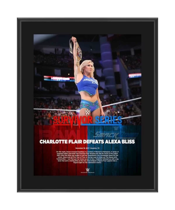 Charlotte Flair Framed 10.5" x 13" 2017 Survivor Series Sublimated Plaque $9.60 Collectibles