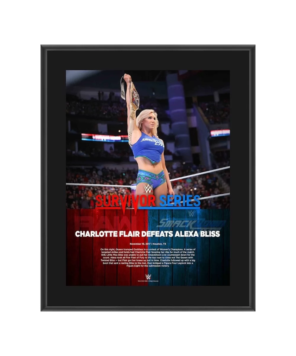 Charlotte Flair Framed 10.5" x 13" 2017 Survivor Series Sublimated Plaque $9.60 Collectibles