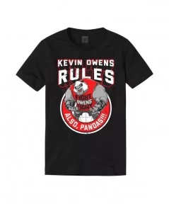 Men's Black Kevin Owens Also Pandas T-Shirt $10.08 T-Shirts