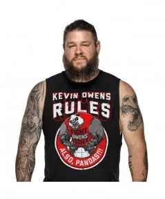 Men's Black Kevin Owens Also Pandas T-Shirt $10.08 T-Shirts