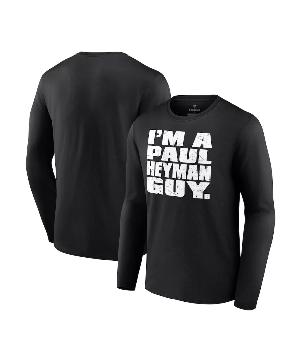 Men's Fanatics Branded Black Paul Heyman I'm A Paul Heyman Guy Long Sleeve T-Shirt $13.44 T-Shirts