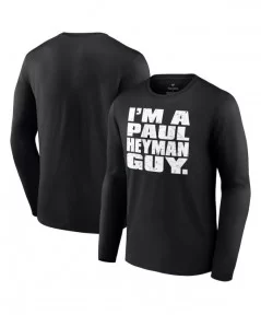 Men's Fanatics Branded Black Paul Heyman I'm A Paul Heyman Guy Long Sleeve T-Shirt $13.44 T-Shirts