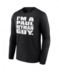 Men's Fanatics Branded Black Paul Heyman I'm A Paul Heyman Guy Long Sleeve T-Shirt $13.44 T-Shirts