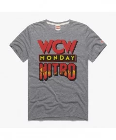 Men's Homage Heather Gray WCW Monday Nitro Retro Event Logo T-Shirt $12.04 T-Shirts